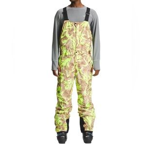 The North Face Mens Freedom Waterproof Shell Ski Bibs Pants Brown Green Sz M NWT
